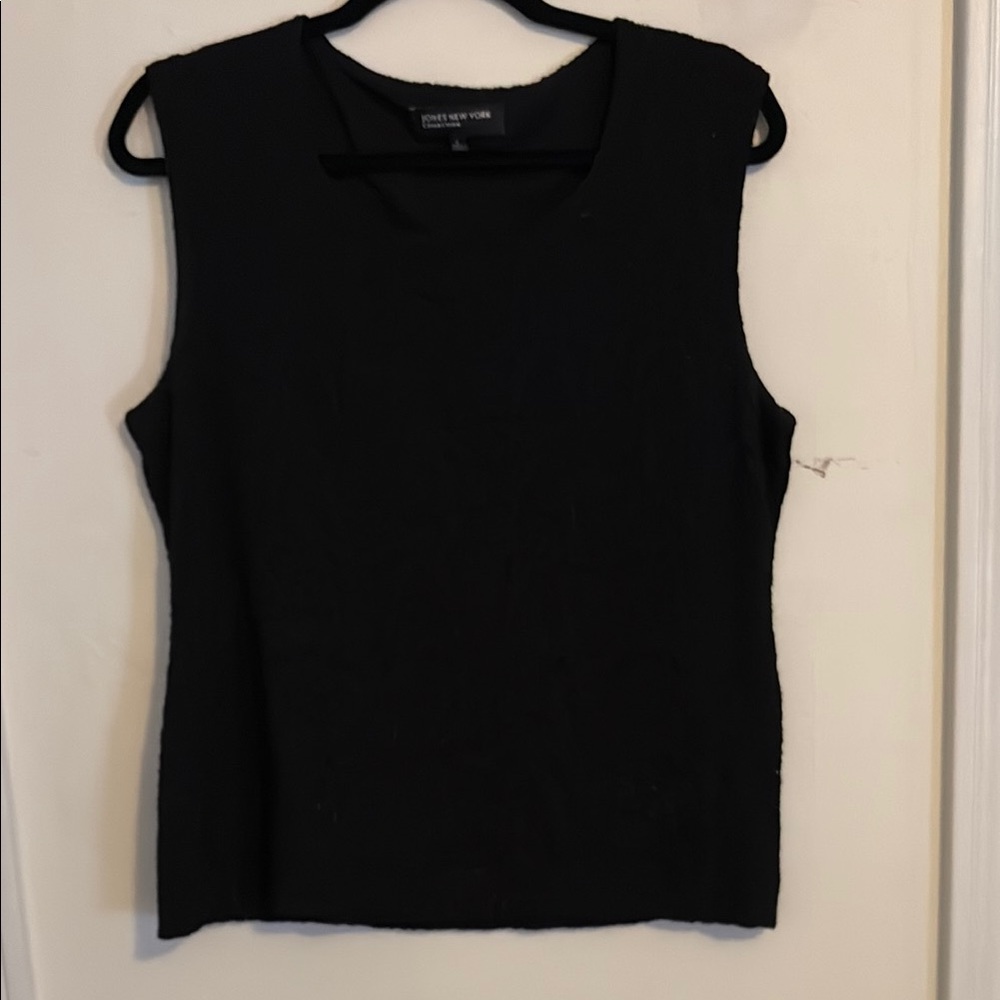 Jones New York Black Fitted Sleeveless Tank Top